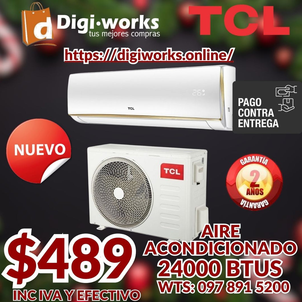 TCL AIRE ACONDICIONADO DE 24 MIL BTUS ECOLOGICO