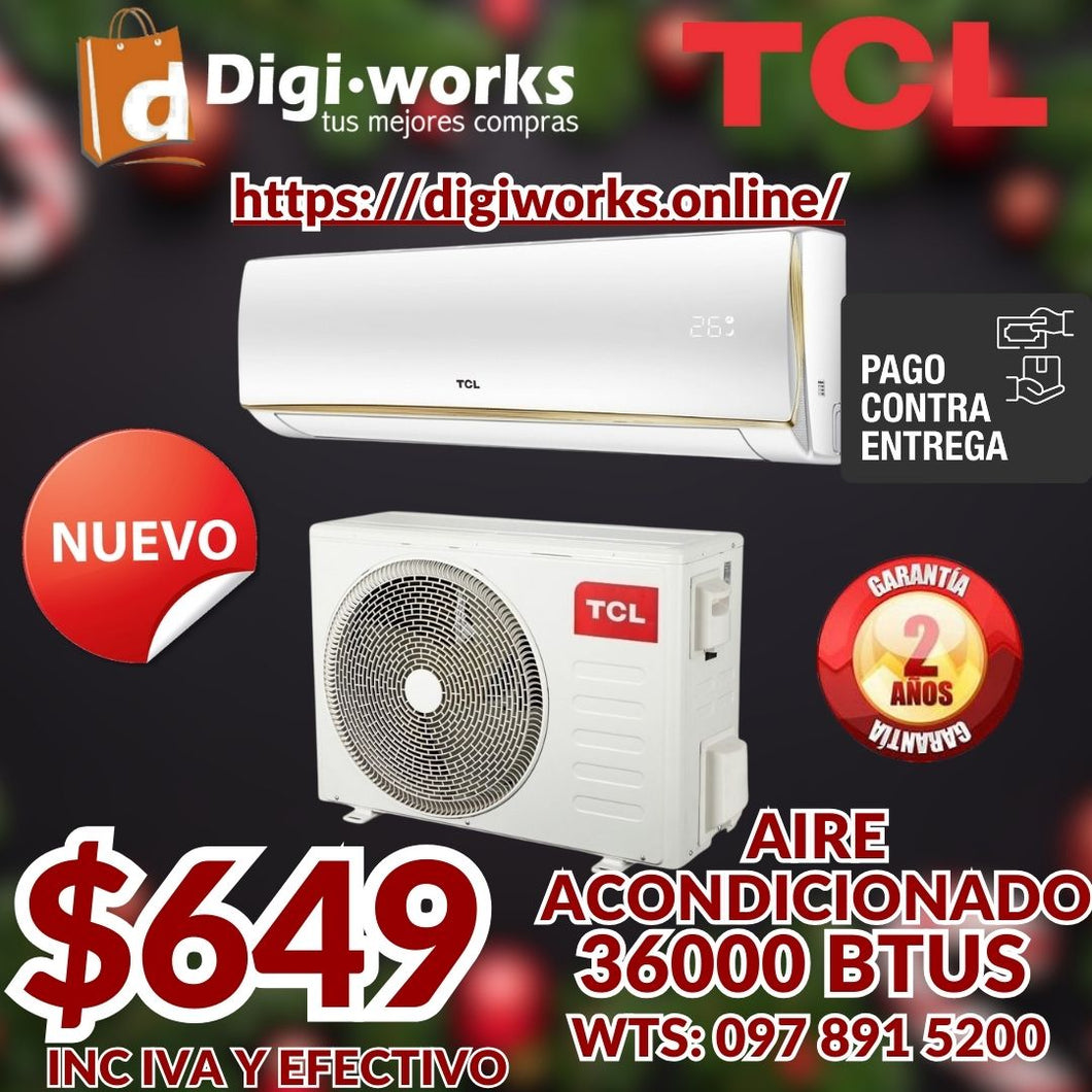 TCL AIRE ACONDICIONADO DE 36 MIL BTUS ECOLOGICO