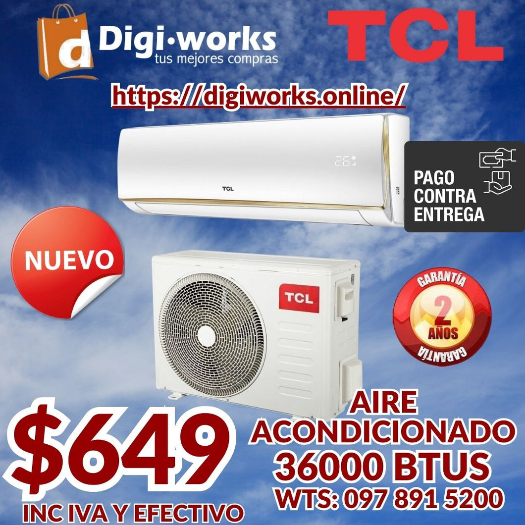 TCL AIRE ACONDICIONADO DE 36000 BTUS A UN SUPER PRECIAZO LIMITADO !!! APROVECHA !!