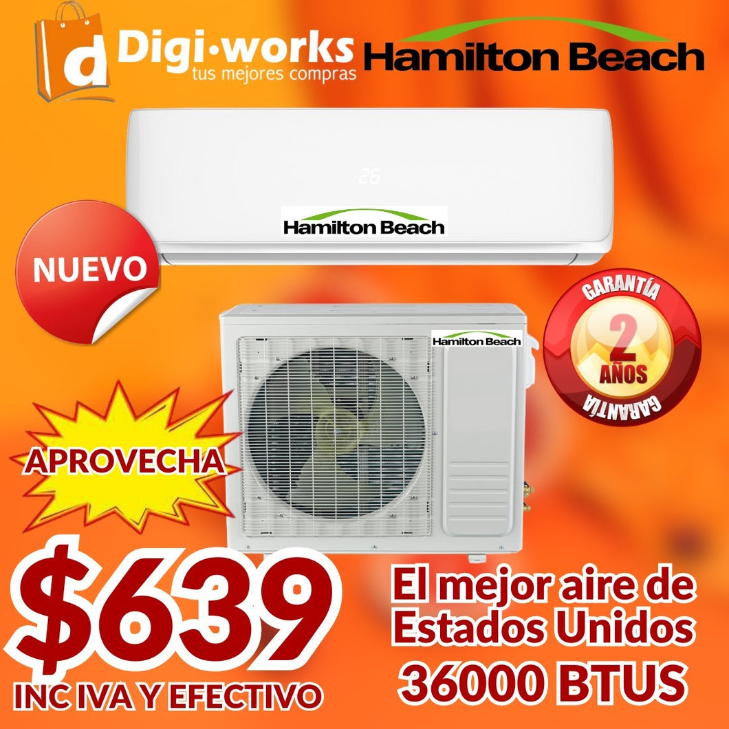 HAMILTON BEACH AIRE ACONDICIONADO 360000 BTUS EL MEJOR DE ESTADOS UNI!!DOS! !NUEVO