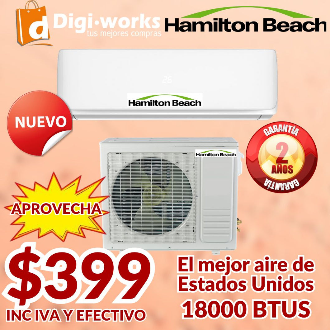 HAMILTON BEACH AIRE ACONDICIONADO 18000 BTUS EL MEJOR DE ESTADOS UNIDOS