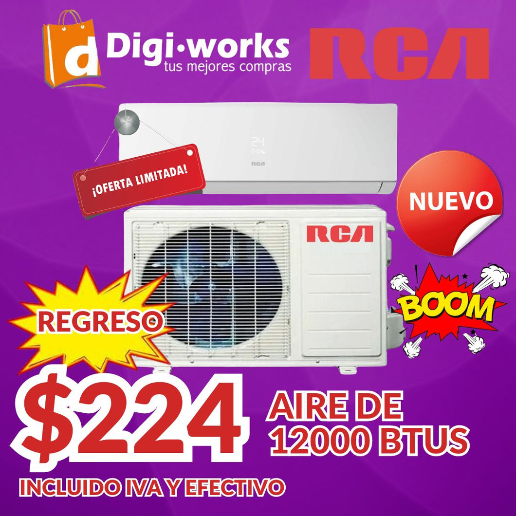 RCA AIRE ACONDCIONADO DE 12000 BTUS ECOLOGICO SUPER PRECIO